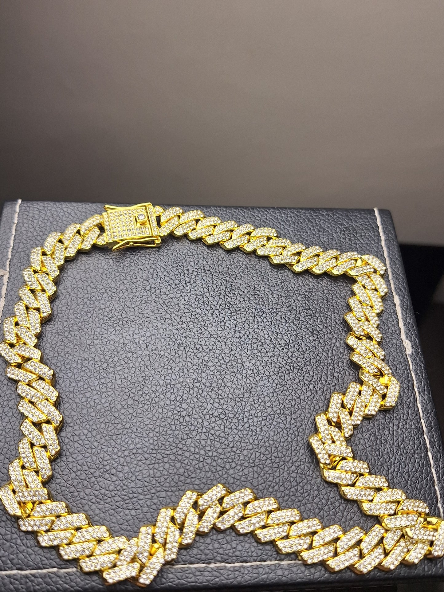 Golden Iced Out Miami Cuban Neck Chain