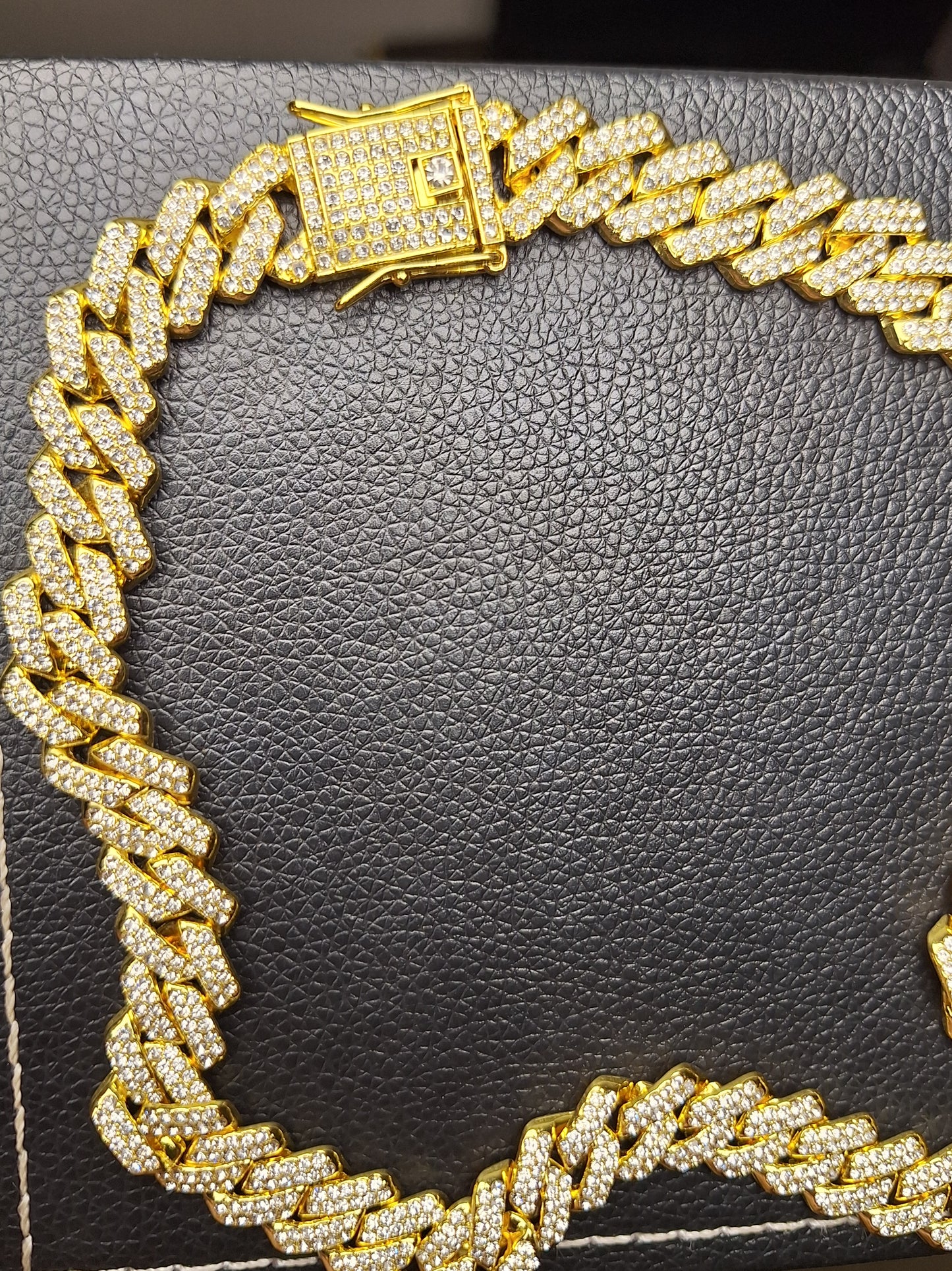 Golden Iced Out Miami Cuban Neck Chain