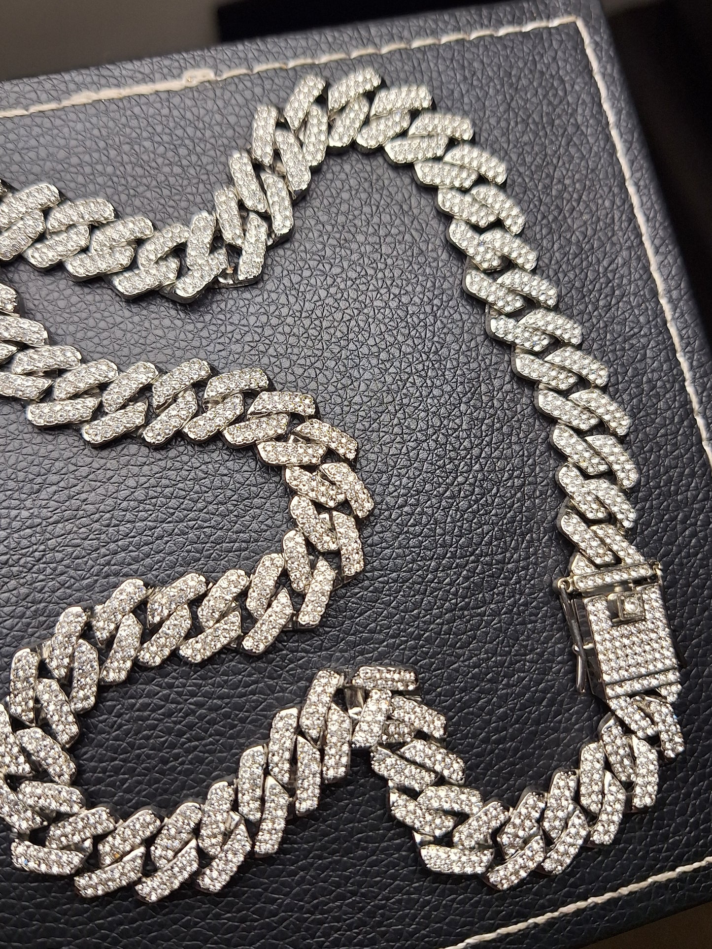 Silver Iced Out Miami Cuban Neck Chain